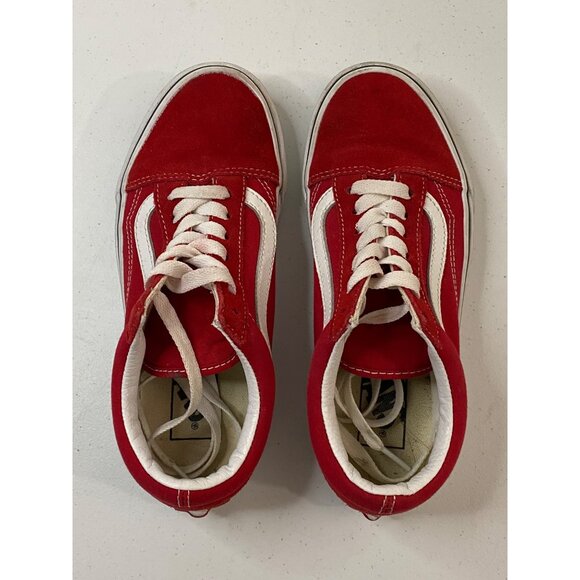 Vans Old Skool Red & White Classic Canvas Sneakers Women 6.5 Men 5 Unisex - Picture 10 of 11